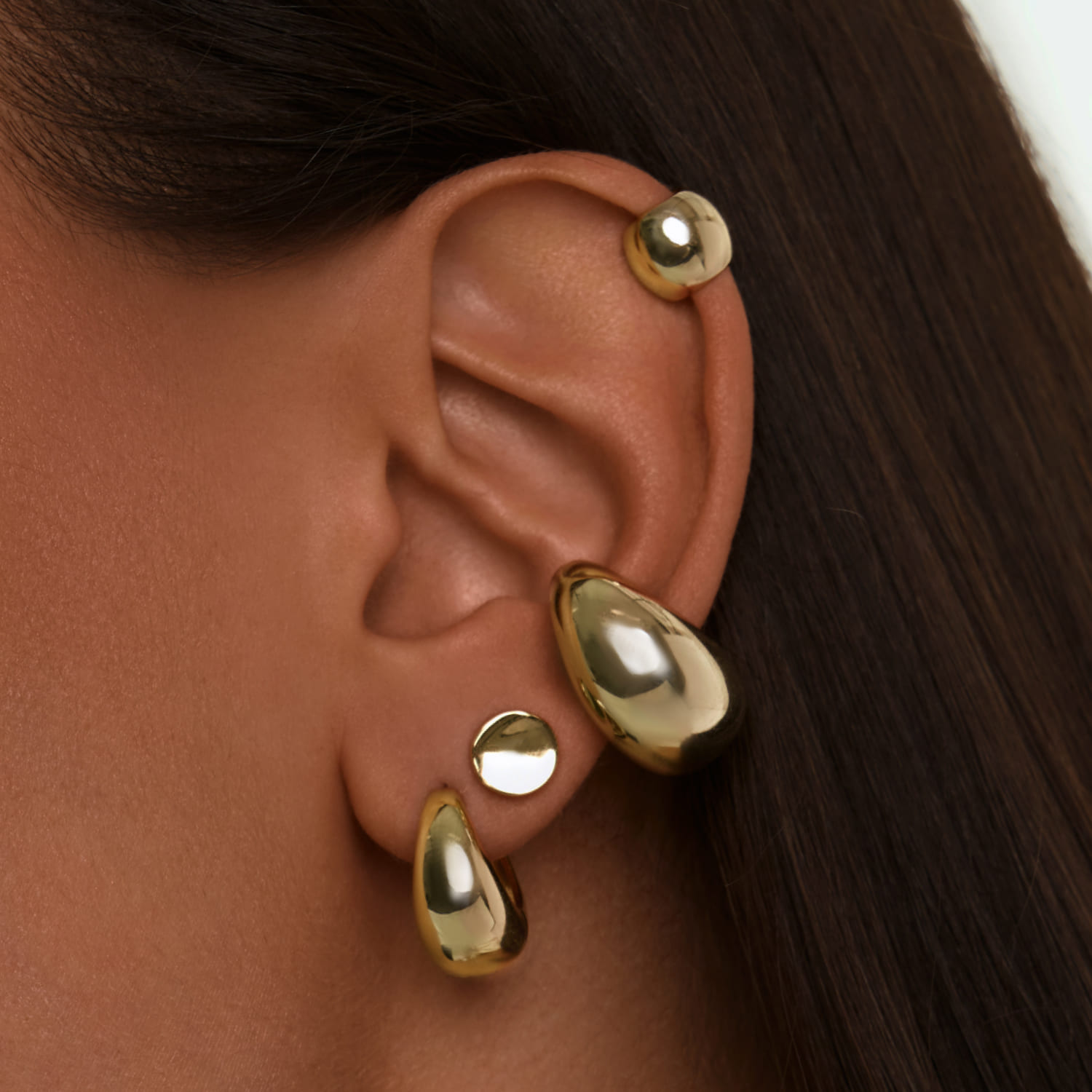 Արծաթե մինի թևնոց դեղին ոսկեզօծմամբ MIE