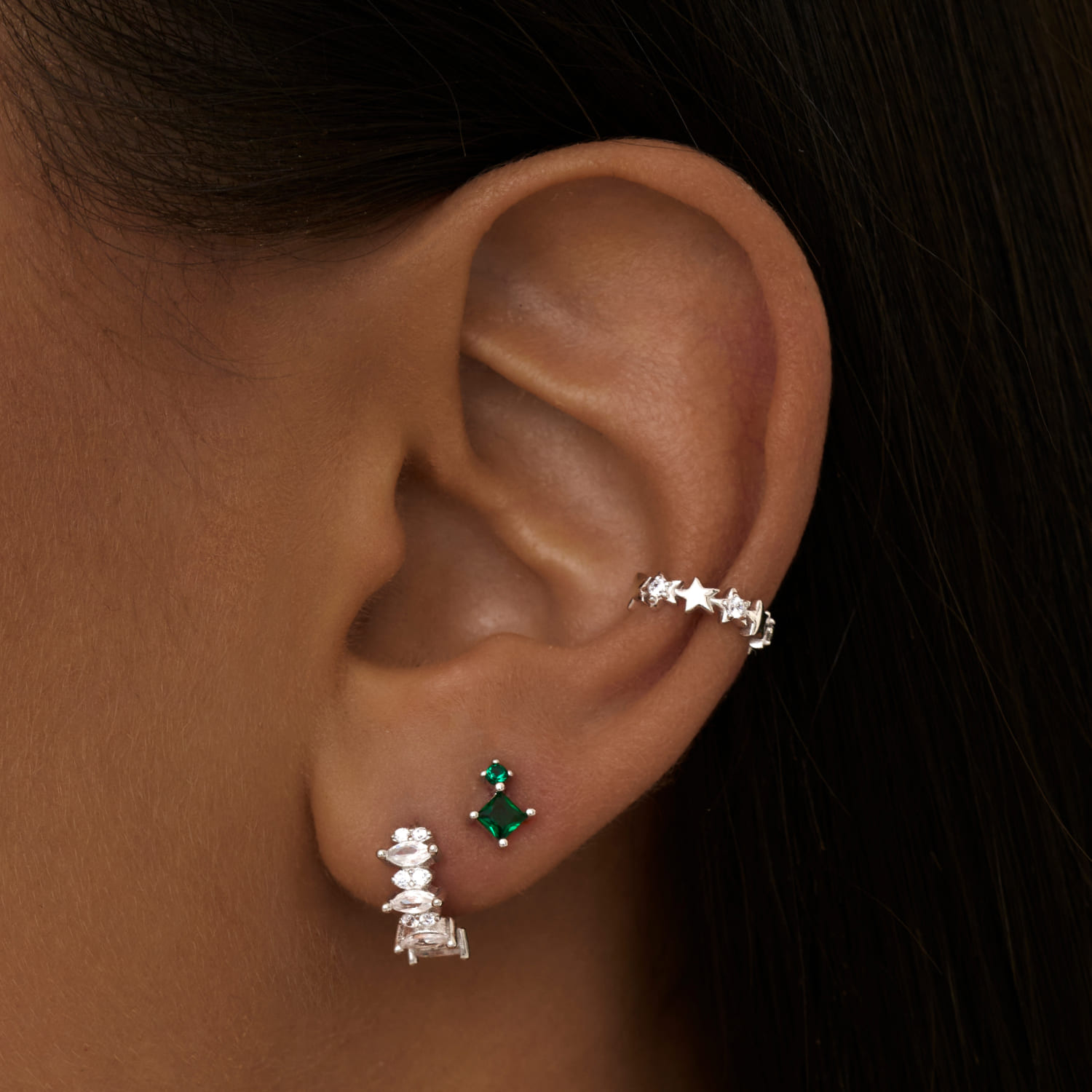 Արծաթե թևնոց աստղերի տեսքով MIESTILO MIE