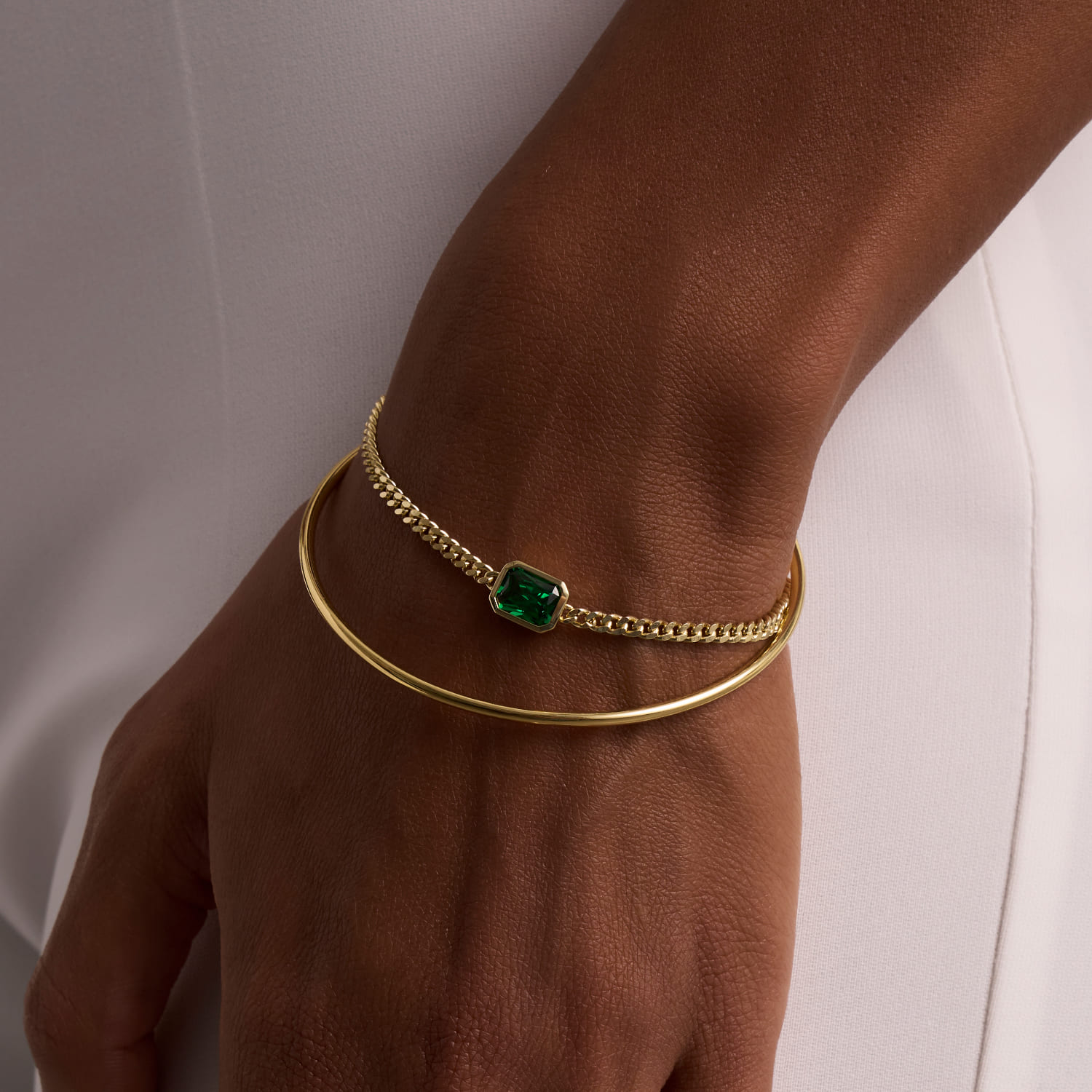 Էլիզաբեթ Արծաթե ապարանջան՝ խորանարդ ցիրկոնե քարերով, դեղին ոսկեզօծ MIE