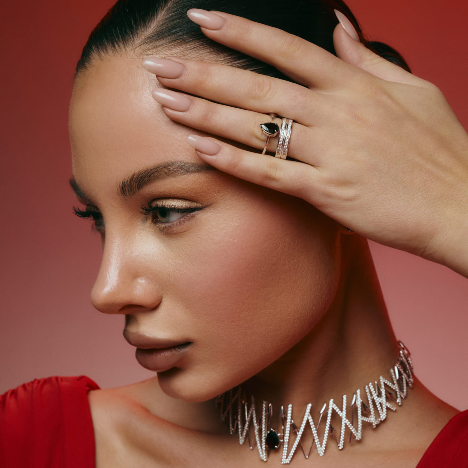 EROS արծաթե մատանի բնական նռնակով MIE