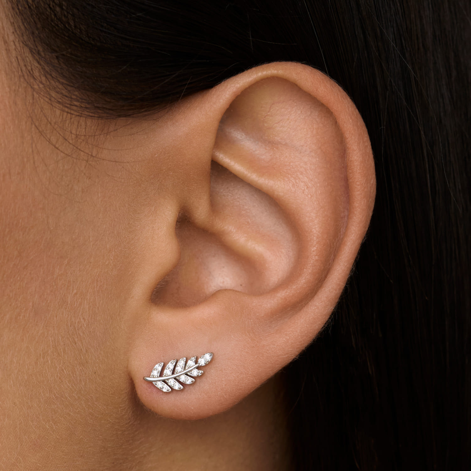 

Серебряные пусеты веточки с фианитами MIESTILO MIE