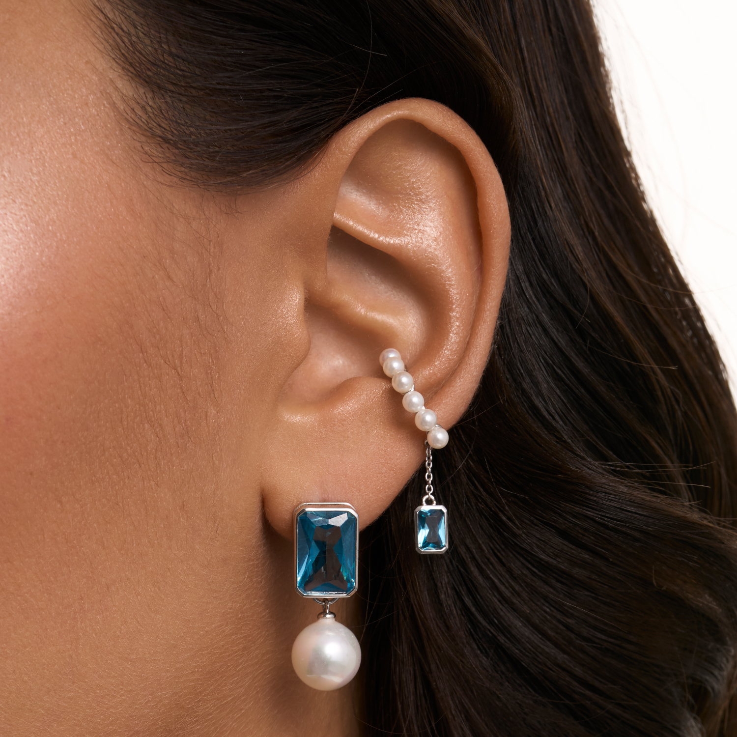 GALATEA արծաթե ձևափոխվող ականջօղեր՝ MIE մարգարիտներով