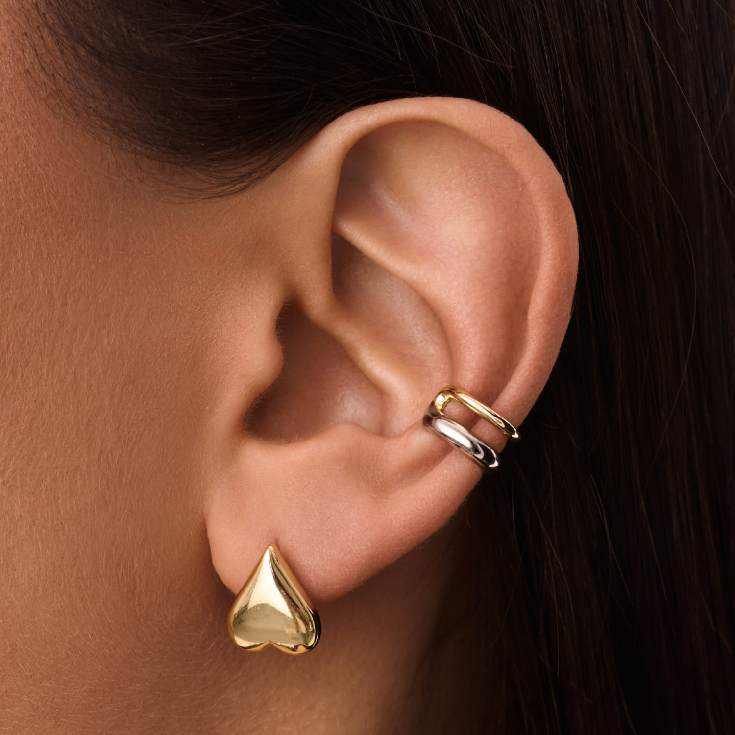 Երկգույն արծաթե թևնոց՝ ռոդիումե և ոսկեզօծված MIESTILO MIE