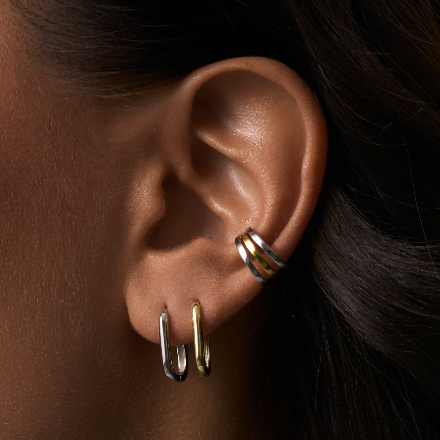 MIE երկգույն արծաթե թևնոց