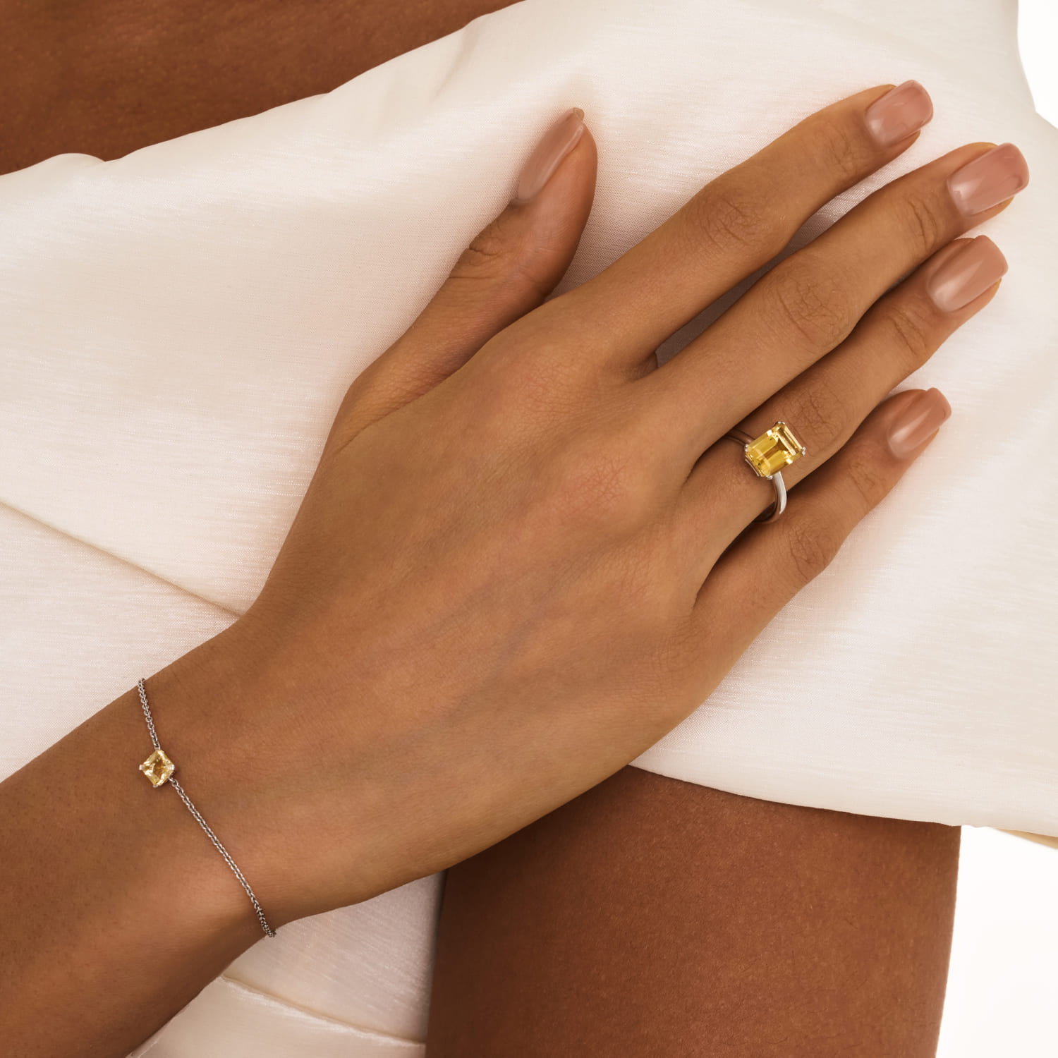 Արծաթե ապարանջան BRIGHTNESS ցիտրինով Asher MIE