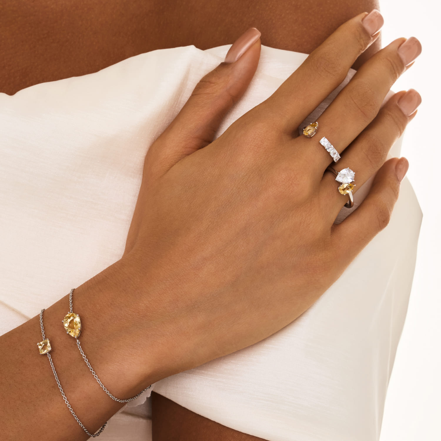 Արծաթե ապարանջան BRIGHTNESS ցիտրինով Asher MIE