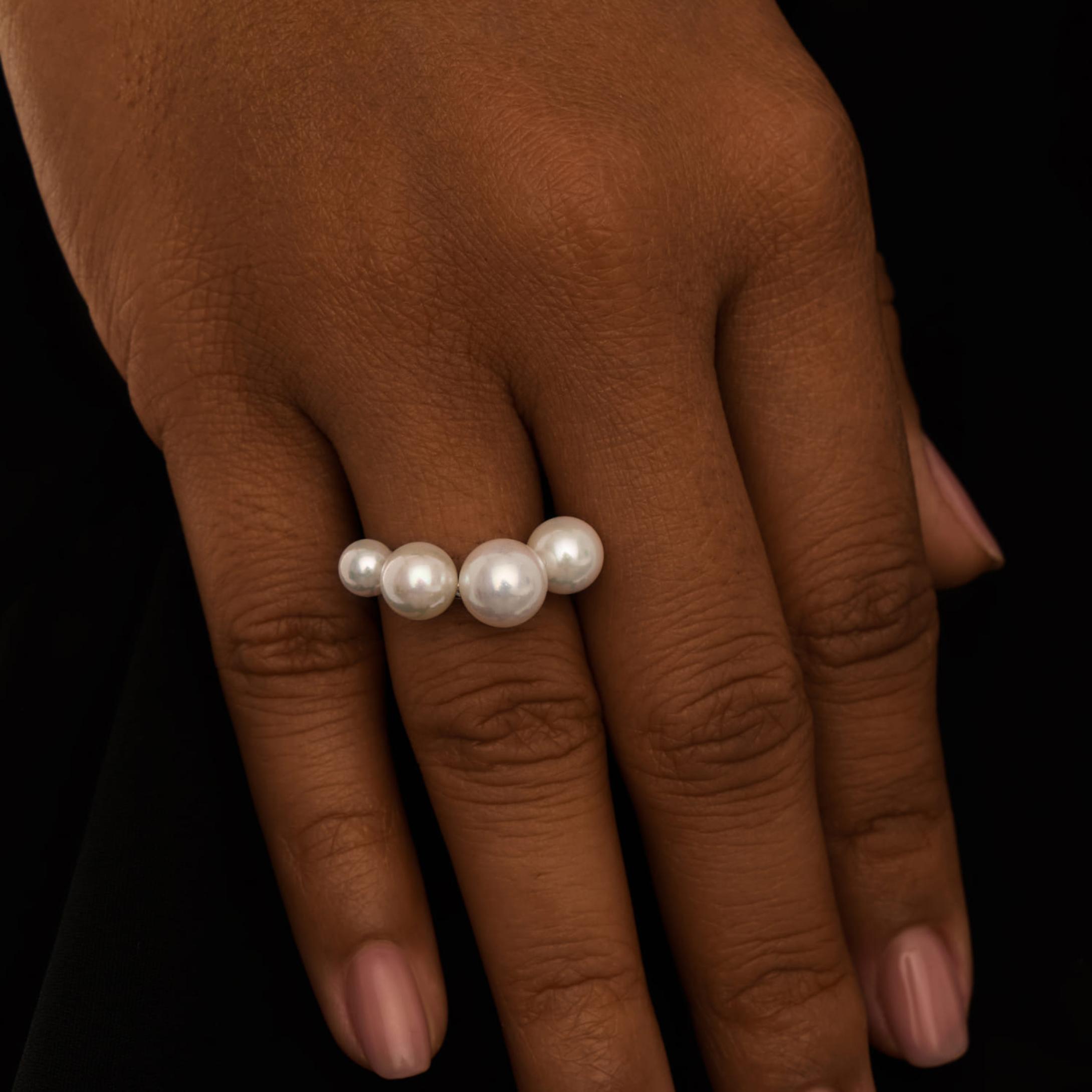 

Серебряное изогнутое кольцо SICILIA с жемчугом MIE