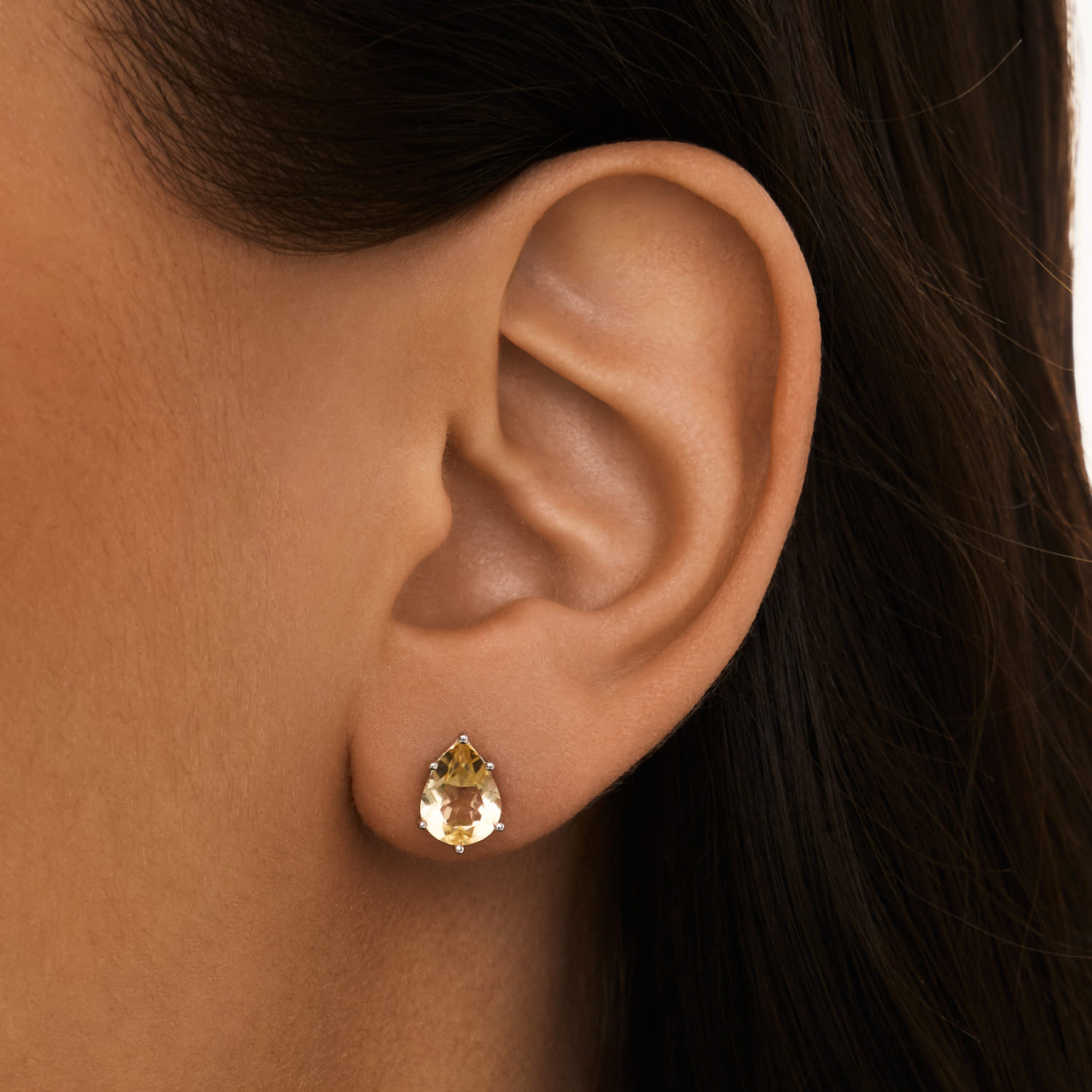 Серебряные серьги BRIGHTNESS с цитрином MIE