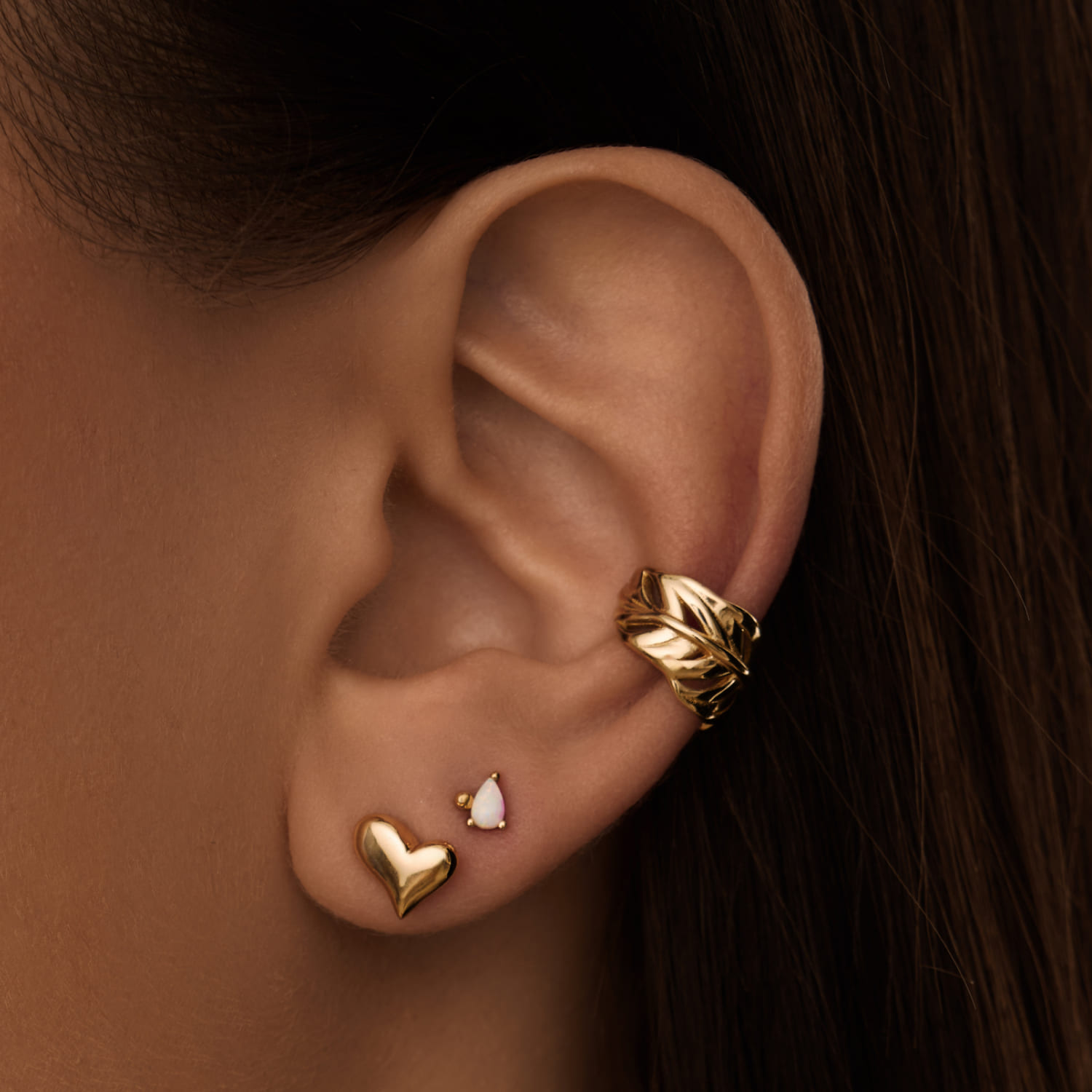 Արծաթե ականջօղեր մանրանկարչական սրտերի տեսքով՝ ոսկեզօծված MIESTILO MIE