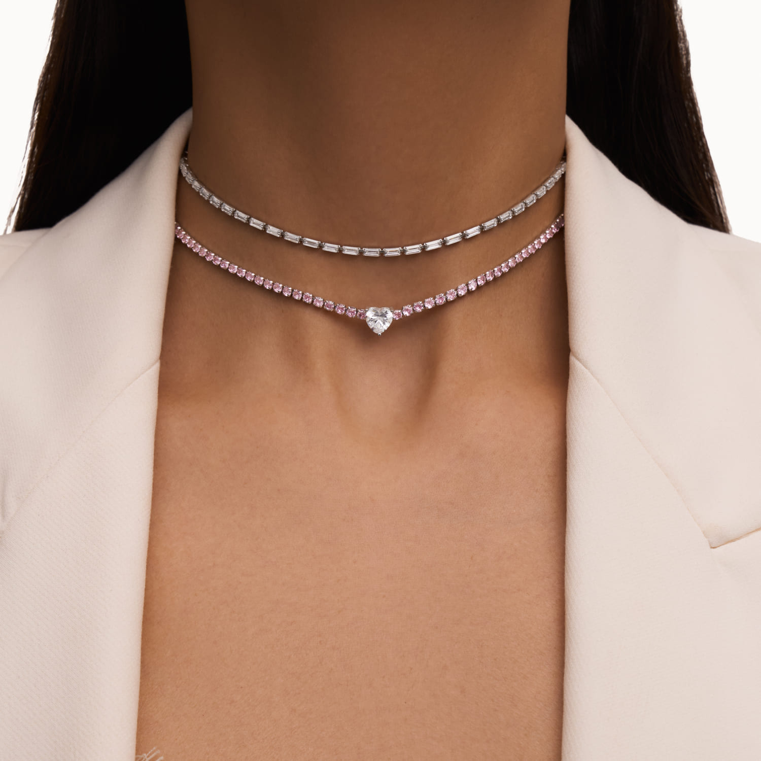 Simone Silver թենիսի չոկերային վզնոց՝ խորանարդ ցիրկոնիումով MIE-ից