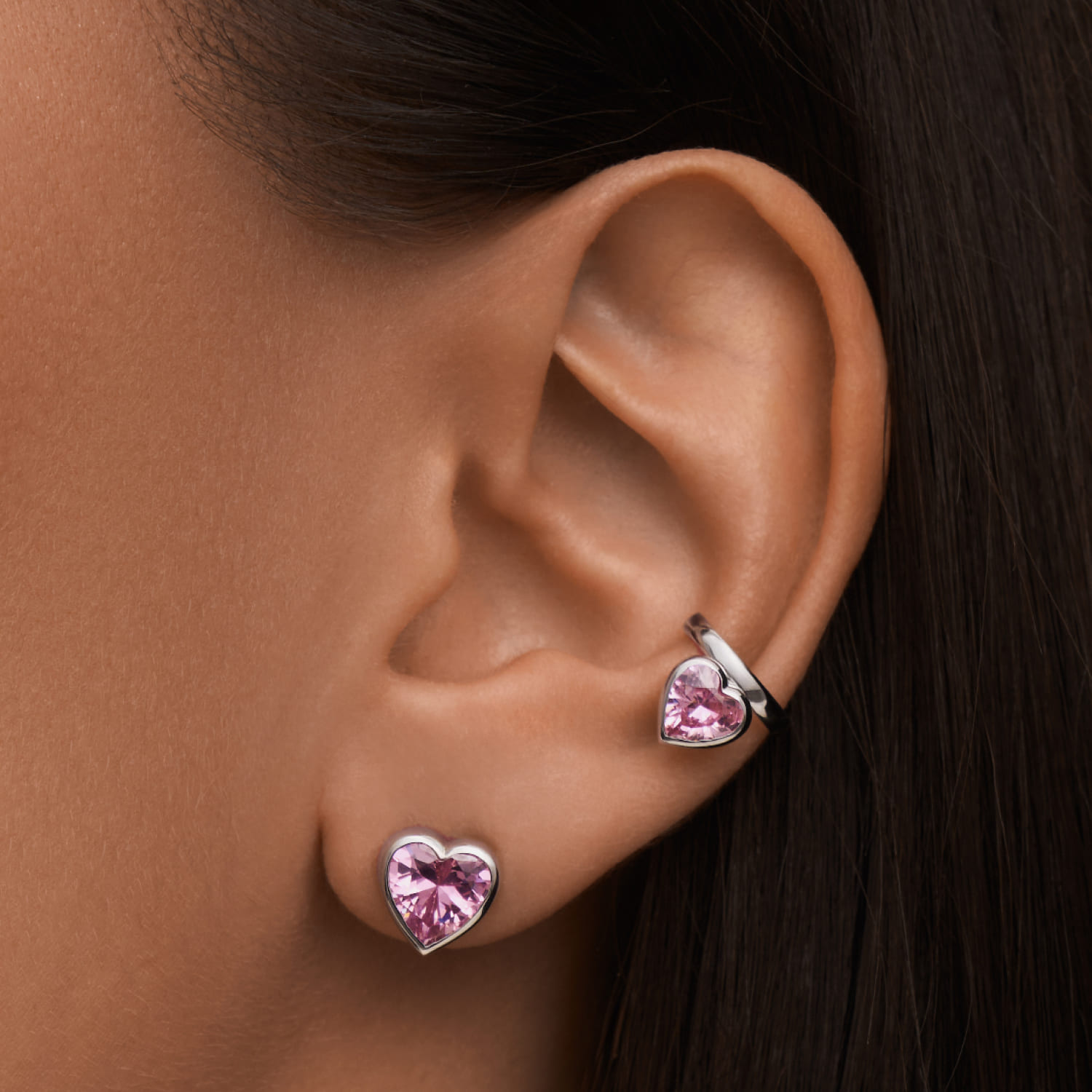 SWEETHEART արծաթե ականջօղեր MIE սրտով