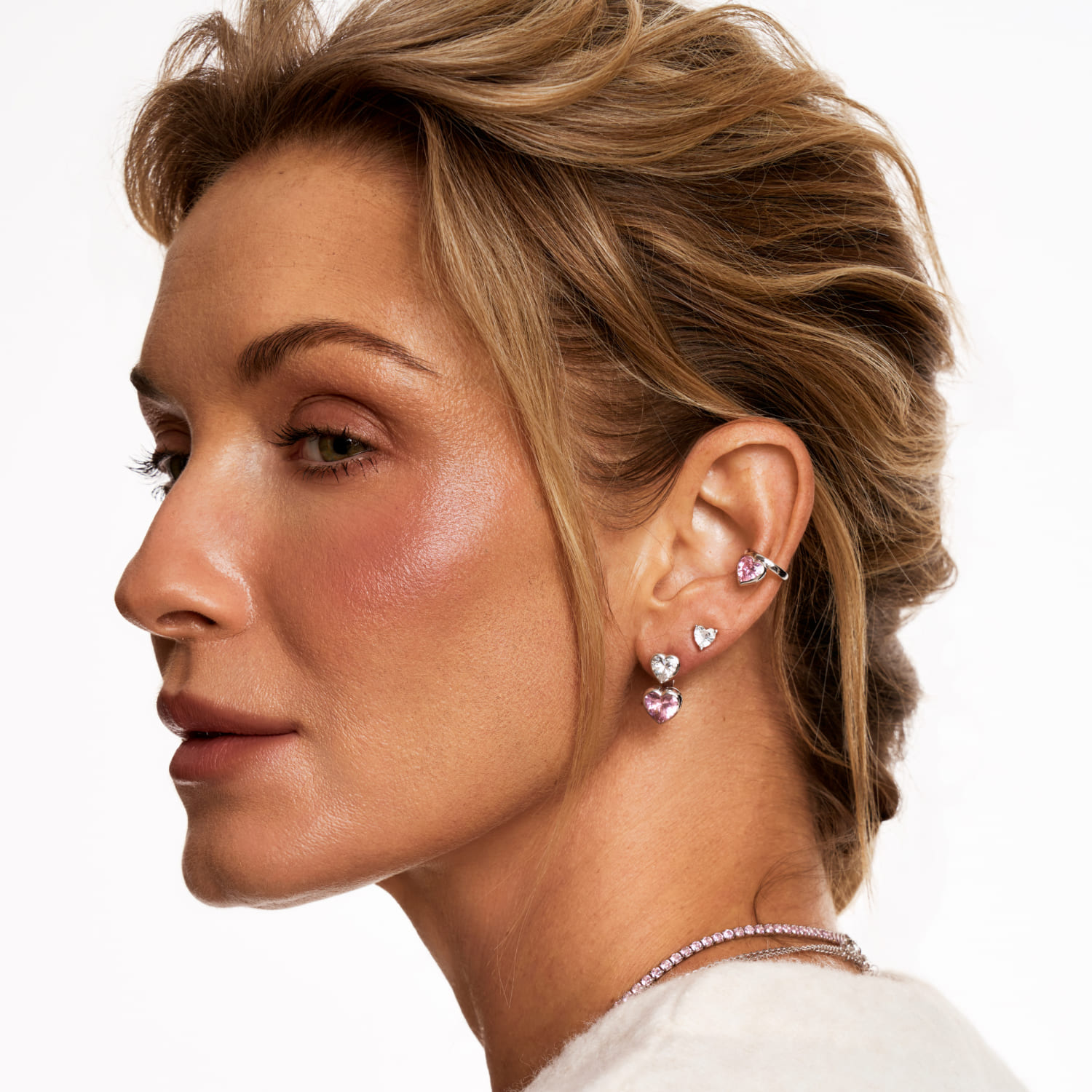 SWEETHEART արծաթե ականջօղեր՝ երկու սրտերով, MIE-ից