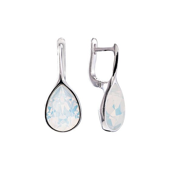 Серебряные серьги с кристаллами Swarovski® White Opal Miestilo