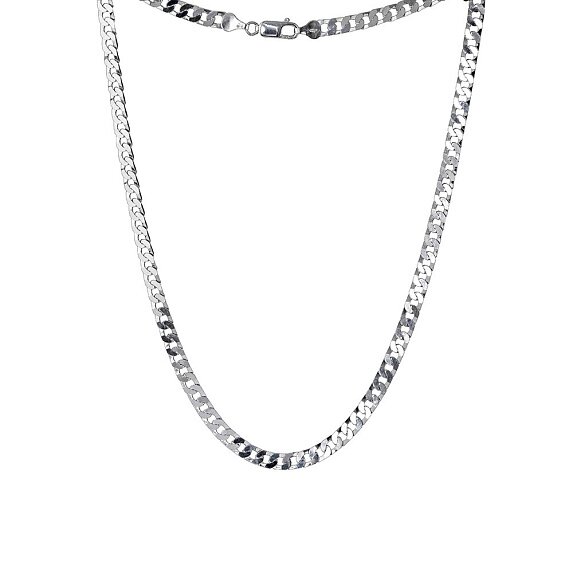 Серебряная цепочка панцирь с алмазной огранкой Miestilo