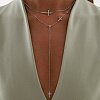 Серебряное колье крест без вставок Miestilo