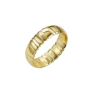 Серебряное кольцо Library фактурное  в покрытии желтое золото Miestilo