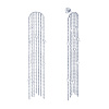 Длинные серебряные серьги с цепями и фианитами "Невесомость"Miestilo