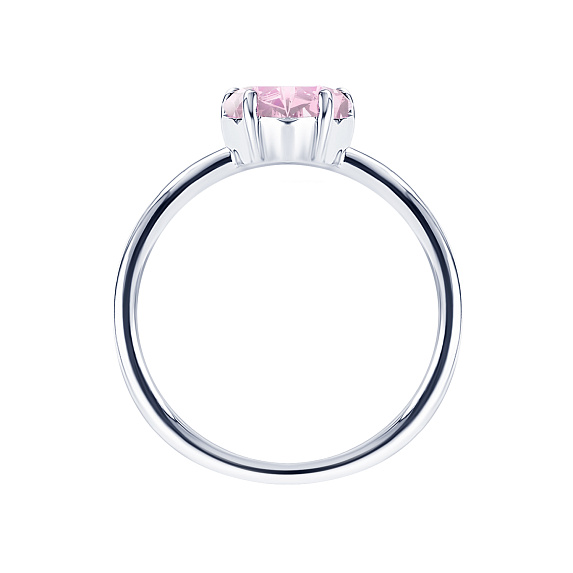Серебряное кольцо Simone с розовым сердцем Miestilo