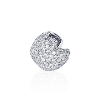 Серебряный широкий кафф с белыми камнями Miestilo