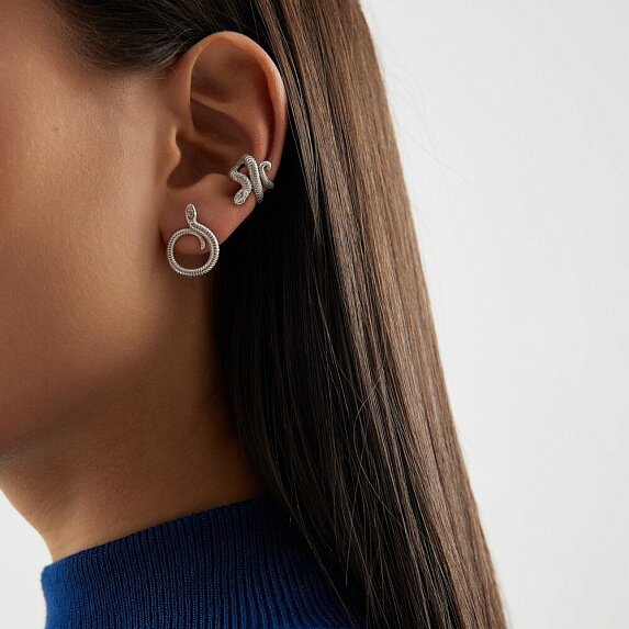Серьги "Змея" из серебра Miestilo