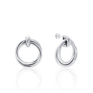 Крупные серьги-круги из серебра Miestilo