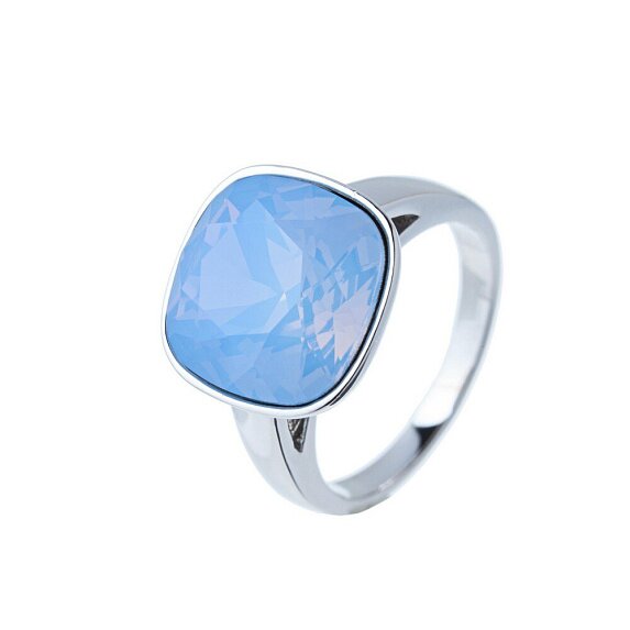 Голубое кольцо с квадратным кристаллом Swarovski® Miestilo
