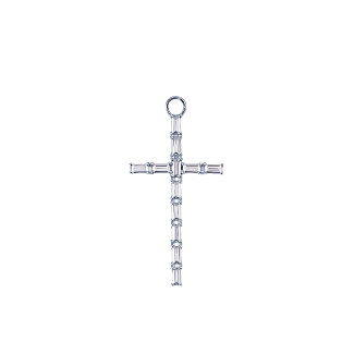 Серебряная подвеска "Крест" с фианитами Baguette Miestilo