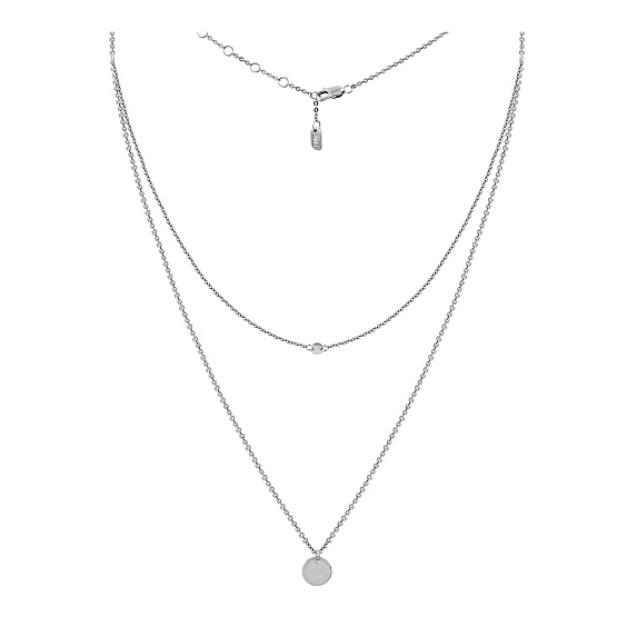 Двойное серебряное колье с монетами Miestilo