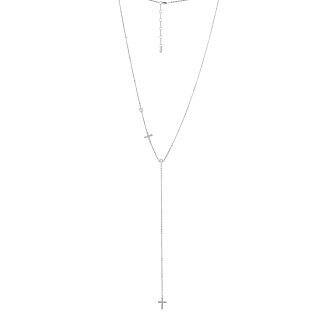 Серебряное колье-галстук с крестами Miestilo
