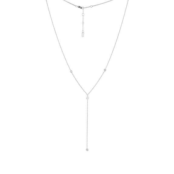 Серебряное колье-галстук с фианитами Miestilo