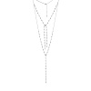 Многослойное колье-галстук из серебра с фианитами Miestilo