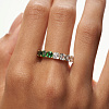 Позолоченное кольцо из серебра Elizabeth с белыми и изумрудными фианитамиMiestilo