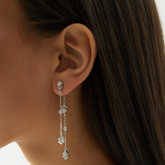 Серебряные серьги с фианитами Miracle Miestilo