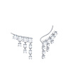 Серебряные серьги-клаймберы с подвесками из фианитов Miestilo