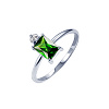 Серебряное кольцо с зеленым фианитом "Энергия"Miestilo