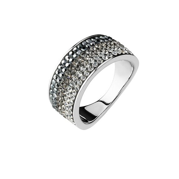 Черно-белое кольцо с кристаллами Swarovski® «Ледяная дорога» Miestilo