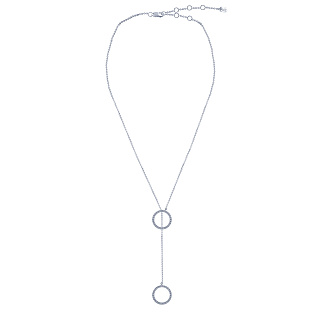 Колье-галстук регулируемый из серебра с кругами Miestilo