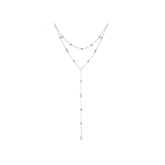 Серебряное колье-галстук с кристаллами Swarovski® Miestilo