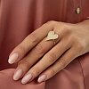 Позолоченное кольцо "Сердце" из серебра с фианитамиMiestilo
