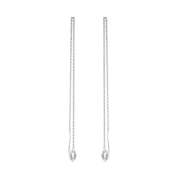 Серебряные серьги-цепочки с кристаллами Swarovski® Miestilo