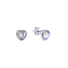 Серебряные серьги-гвоздики с лунным камнем в форме сердцаMiestilo