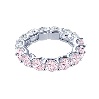 Кольцо из серебра Monroe с розовыми и белыми фианитами Miestilo