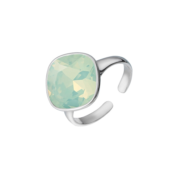 Серебряное кольцо с кристаллами Swarovski® Chrysolite Opal Miestilo