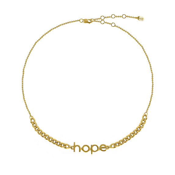 Позолоченный чокер - цепь "Hope" из серебра Miestilo