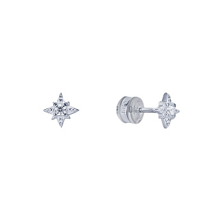 Миниатюрные серьги-пусеты из серебра в форме звезды Isida Miestilo