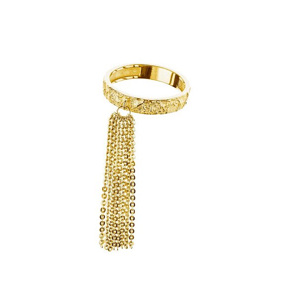 Позолоченное кольцо с цепями из серебра Miestilo