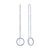 Серебряные серьги-цепочки с подвесками в форме круга