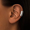 Серебряный длинный кафф с фианитом Miestilo