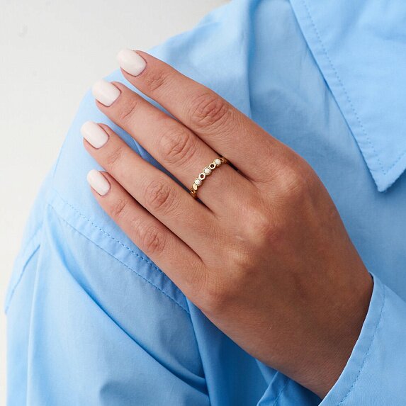 Позолоченное кольцо из серебра с опалом Miestilo