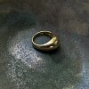 Позолоченное объемное дутое кольцо из серебра Miestilo
